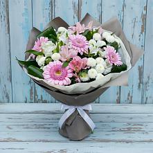 Букет цветов из:  Герберы, Альстромерии и Хризантемы в Двубратском