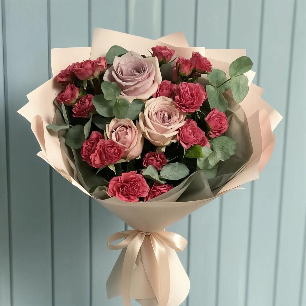 Букет цветов из: Гвоздики и Розы в Двубратском