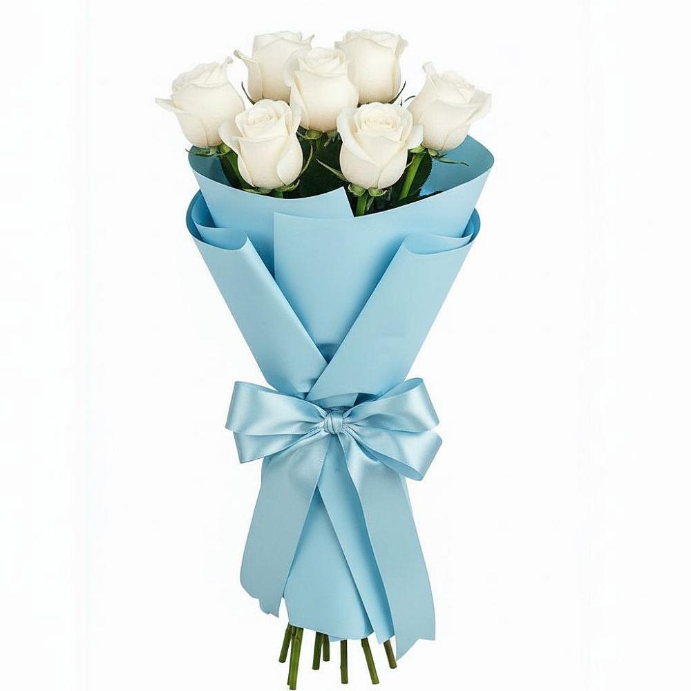 Букет 7 белых роз Проуд в Двубратском