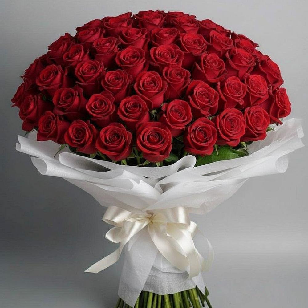 Букет 101 Красная роза Блэк Мэджик в Двубратском