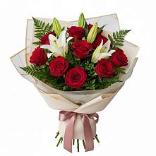 Букет цветов из:  Лилии и Розы #REPLACE_PRED# Двубратском