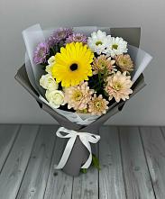Букет цветов из:  Розы, Герберы и Хризантемы #REPLACE_PRED# Двубратском