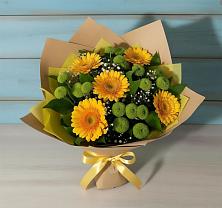 Букет цветов из:  Герберы и Хризантемы в Двубратском