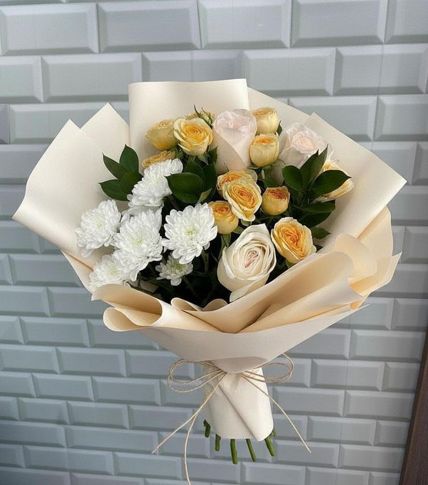 Букет цветов из: Розы и Хризантемы в Двубратском