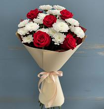 Букет цветов из:  Розы и Хризантемы в Двубратском