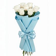 Букет 7 белых роз Проуд в Двубратском