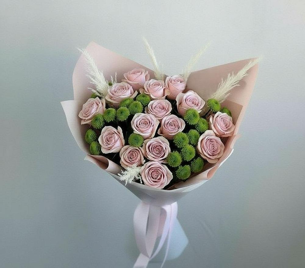 Букет цветов из: Розы и Хризантемы в Двубратском