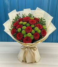 Букет цветов из:  Розы и Хризантемы в Двубратском