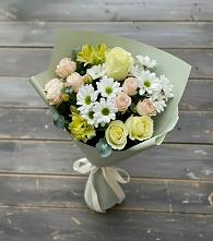 Букет цветов из:  Альстромерии, Розы и Хризантемы в Двубратском