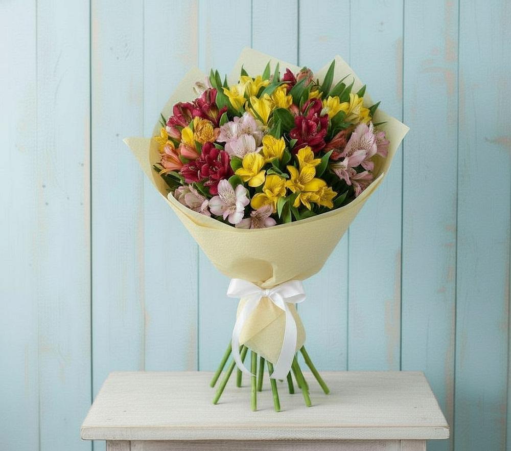 Букет цветов из: Альстромерии в Двубратском