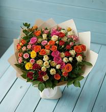 Букет Микс из разноцветных кустовых роз #REPLACE_PRED# Двубратском